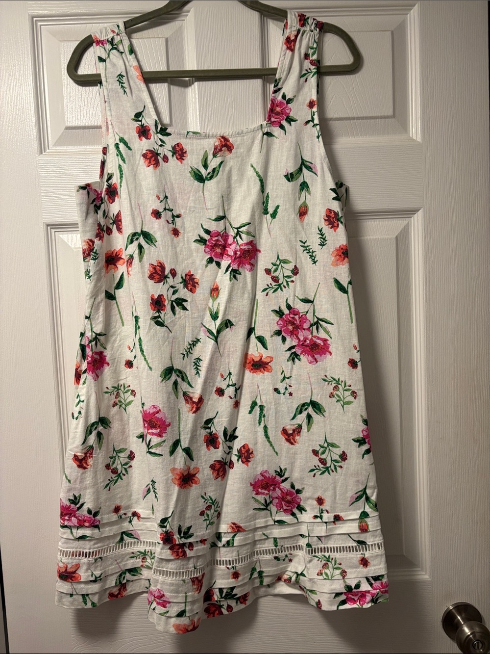 Joie White Floral Sundress with Pink & Orange Blooms